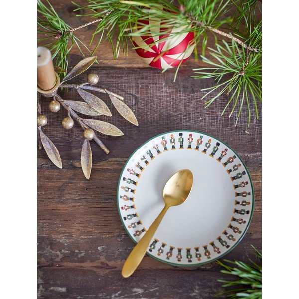 Кремава десертна глинена чиния с коледен мотив ø 16 cm Jolly – Bloomingville-image-1