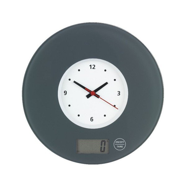 Šedá kuchyňská váha s hodinami Wenko Clock-image-2