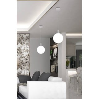 Висяща лампа в сребристо със стъклен абажур ø 15 cm Oden - Candellux Lighting
