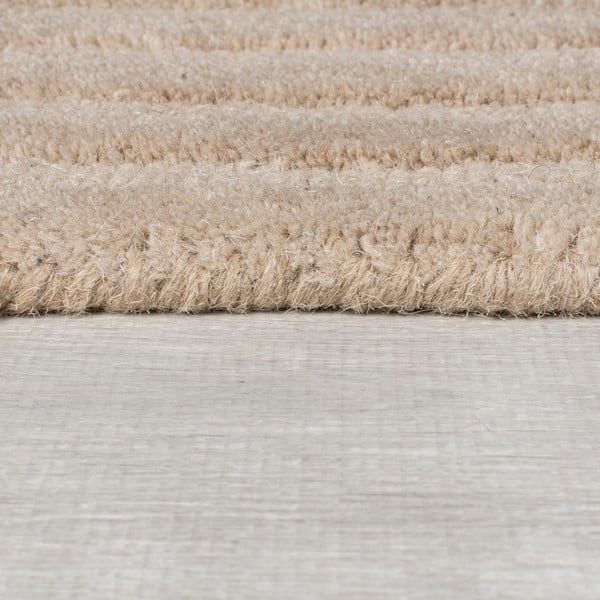 Бежов ръчно изработен вълнен килим 160x230 cm Zen Rectangles – Flair Rugs-image-4