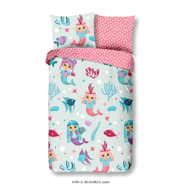 Детско памучно спално бельо за единично легло Seagirl Multi, 140 x 200 cm - Good Morning