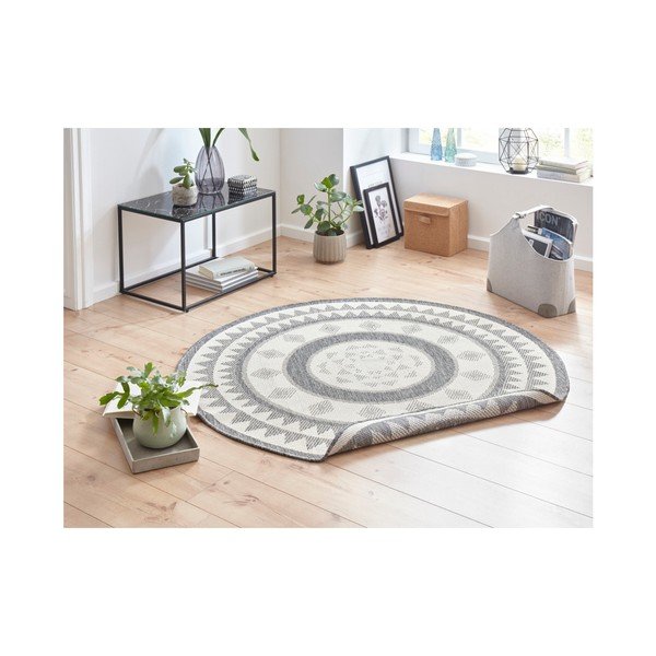 Сив и кремав килим на открито , ⌀ 140 cm Jamaica - NORTHRUGS-image-2
