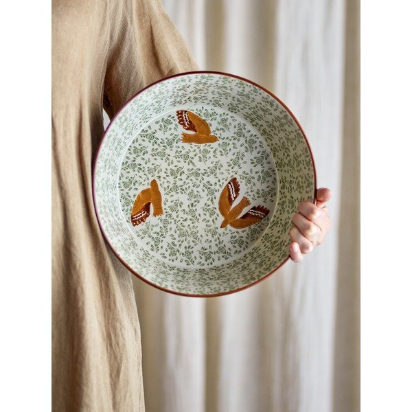 Зелена керамична купа ø 28 cm Hezha – Bloomingville-image-3