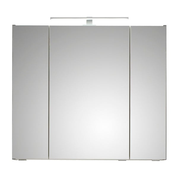 Сив висящ шкаф за баня с огледало 80x70 cm Set 357 - Pelipal