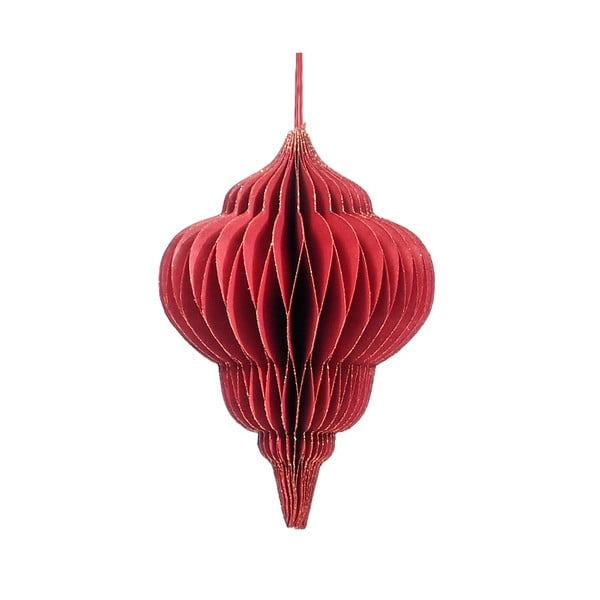 Червена хартиена коледна украса, дължина 10 cm Honeycomb - Only Natural