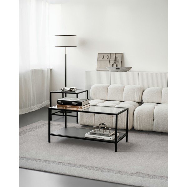 Светлосив вълнен килим 133x190 cm Morphic Rocca – Agnella-image-2