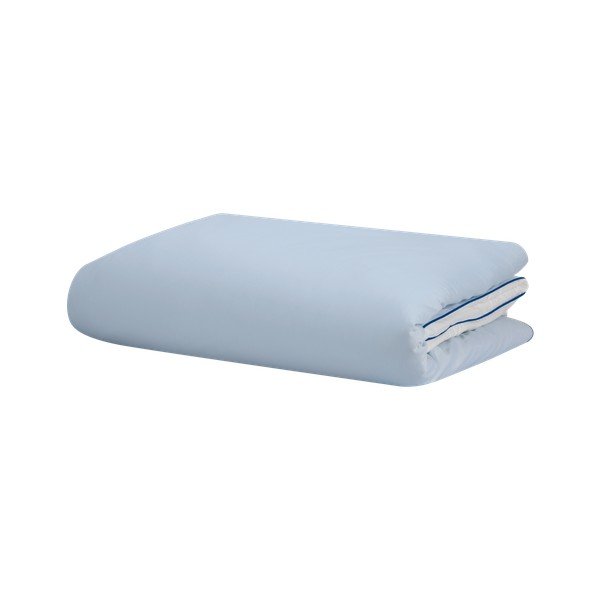 Светлосин единичен чаршаф за завивка от памучен сатен 140x200 cm Oba – noo.ma