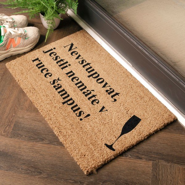 Изтривалка от кокосови влакна 40x60 cm Šampus – Artsy Doormats-image-1