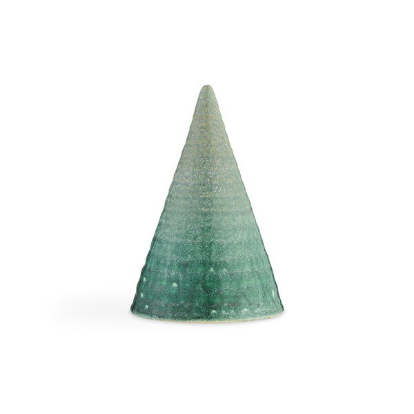 Tyrkysová kameninová dekorativní soška Kähler Design Glazed Cone Aqua, výška 15 cm