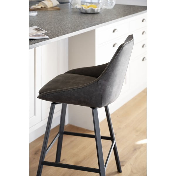 Сиви бар столове в комплект от 2 бр. (височина на седалката 65 cm) Alison – Rowico-image-2
