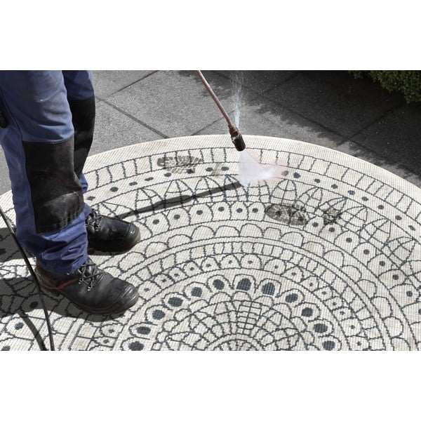 Сив и кремав килим за открито, ø 200 cm Porto - NORTHRUGS-image-4