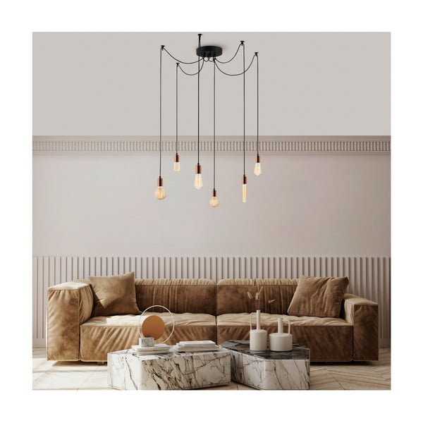 Висящо осветително тяло в меден цвят Kabluni – Opviq lights-image-3