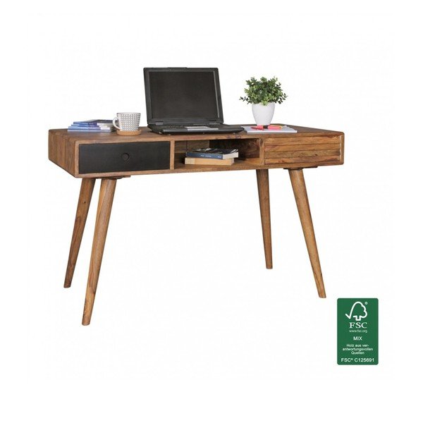 Работна маса REPA от масивна дървесина от шешам, 117 x 60 cm - Skyport-image-2