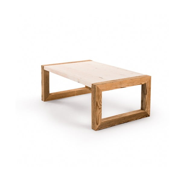 Dřevěný konferenční stolek se světlou deskou Antique Wood, 110 x 68 cm