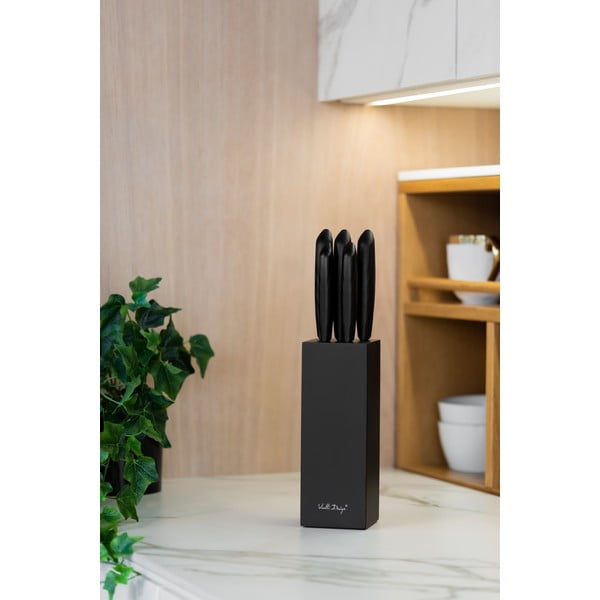 Комплект от 5 ножа в черен държач Caro - Vialli Design-image-1