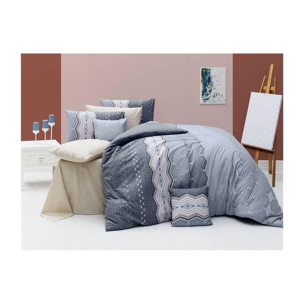 Памучно спално бельо с чаршаф за единично легло Sea, 140 x 200 cm - Mijolnir
