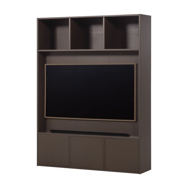 Тъмнокафяв TV комплект от масивен бор 160x215x40 cm Meggy – WOOOD