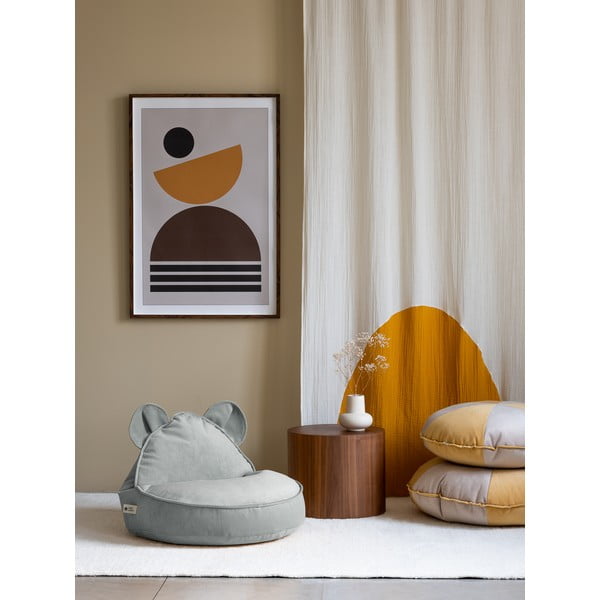 Кадифен детски пуф в цвят мента Bear – Wigiwama-image-2