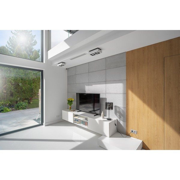 Бяло осветително тяло за таван с метален абажур 34x18,5 cm Loid – GTV-image-1