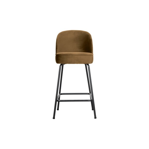 Бар стол от кадифе в цвят горчица 89 cm Vogue - BePureHome