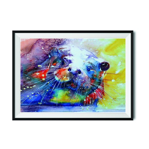 Zarámovaný plakát Wraptious Rainbow Otter