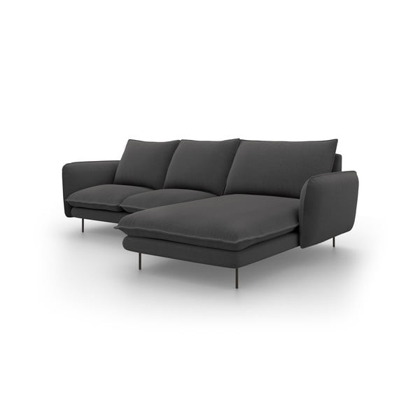 Тъмносив ъглов диван , десен ъгъл Vienna - Cosmopolitan Design