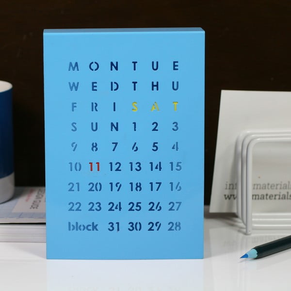 Magnetický kalendář na stůl Perpetual Calendar, modrý
