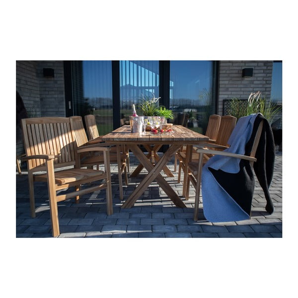 Маса за хранене на открито, изработена от рециклирана тикова дървесина, с дължина 200 cm Murcia - House Nordic-image-1