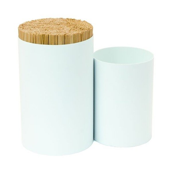 Бял бамбуков блок Knife&Spoon за ножове и кухненски прибори - Wireworks-image-1