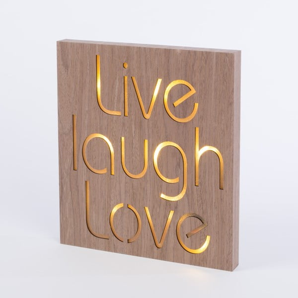 Obraz se svítícím nápisem Live Laugh Love, 30x30 cm