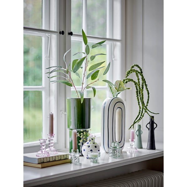 Бяла керамична ръчно рисувана ваза (височина 11 cm) Fian – Bloomingville-image-2