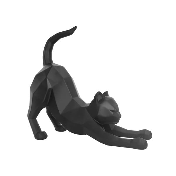 Матово черно Статуетка на разтягаща се котка, височина 30,5 cm Origami - PT LIVING