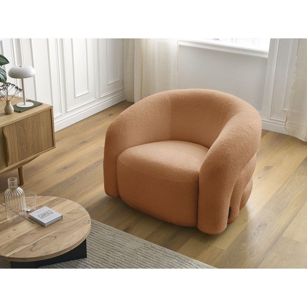 Оранжево въртящо се кресло от прежда с примки от букле Elina – Bobochic Paris-image-1