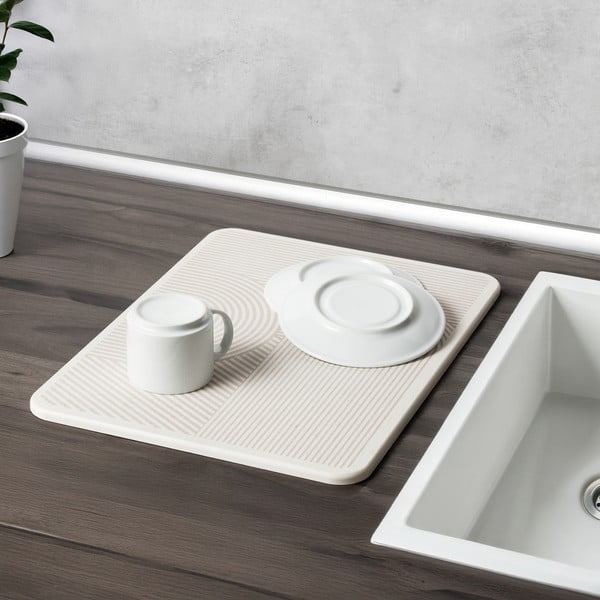 Бежова тавичка за оттичане за съдовете от диатомична глина 40x30 cm Damon – Wenko-image-1