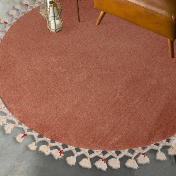 Кафяв килим за баня ø 80 cm Tuft – Foutastic-image-1