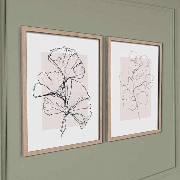 Печатни картини в комплект 2 бр. с включена рамка 30x40 cm Floral Set – Styler-image-3