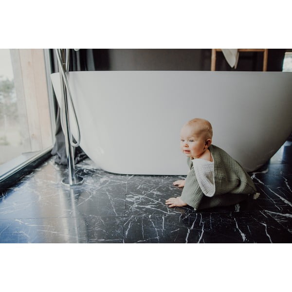 Бебешко пончо от муселин в цвят каки размер M - Malomi Kids-image-4