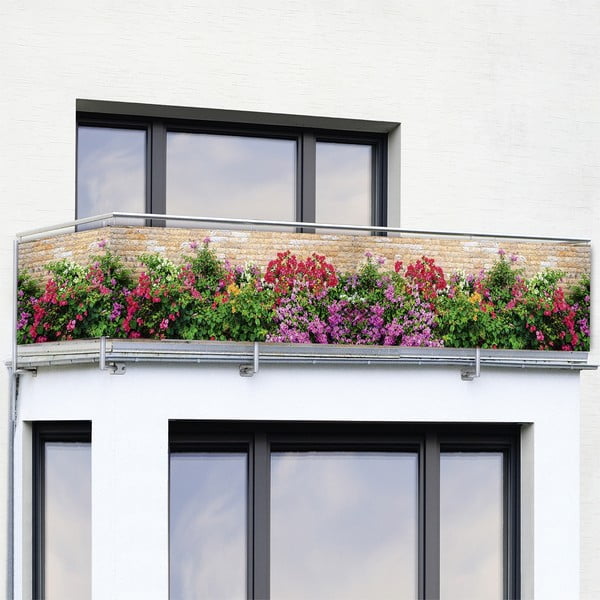 Пластмасов параван за балкон 500x85 cm Flowers - Maximex