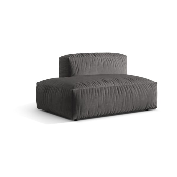 Сив кадифен модул за диван (ляв ъгъл) Martina – Micadoni -image-1