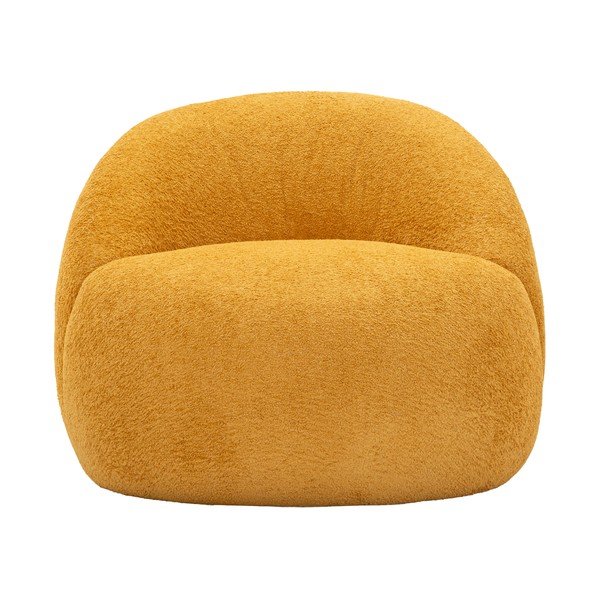 Кресло от прежда с примки от букле в цвят горчица Ginerva – Mauro Ferretti-image-2