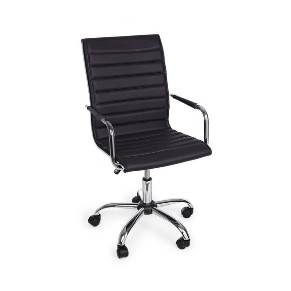 Черен офис стол от имитация на кожа Perth – Yes Everyday