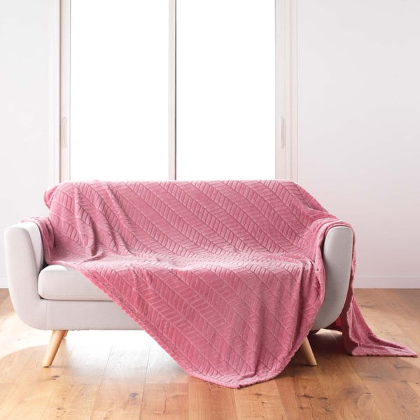 Розово покривало за легло от микрофланела 180x220 cm Arya – douceur d'intérieur