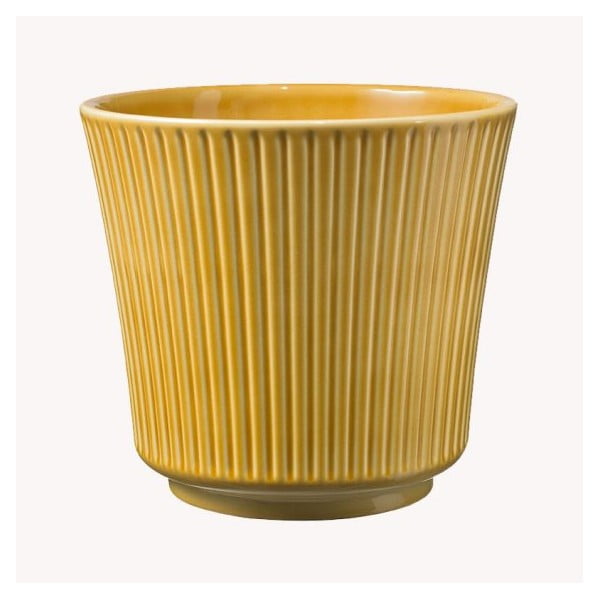 Жълта керамична саксия Гланц, ø 12 cm - Big pots