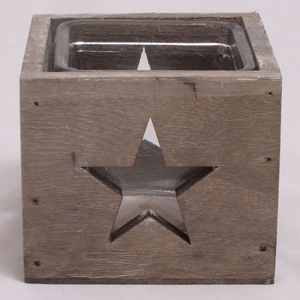 Dřevěný svícen Hvězda,9 cm-image-1