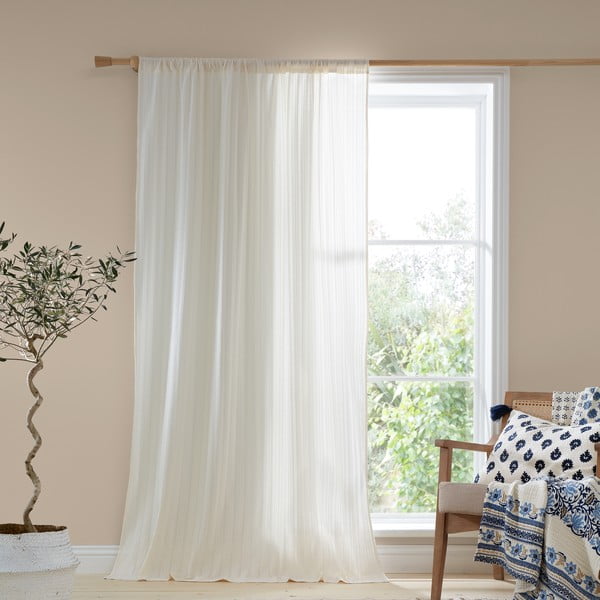 Бяла памучна завеса 140x122 cm Zofia Broderie Anglaise – Pineapple Elephant-image-1