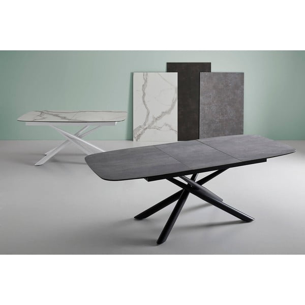 Сгъваема маса за хранене в бяло и сиво, 160 x 95 cm Ness - sømcasa-image-1