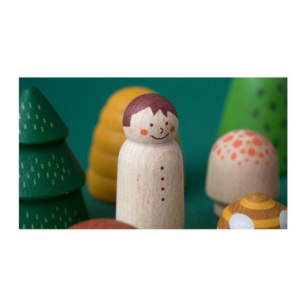 Комплект от 10 дървени фигури Дървена гора - Londji-image-3