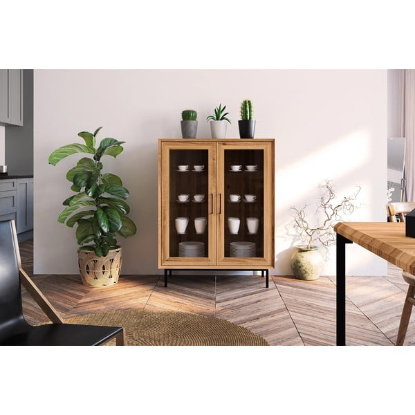 Витрина от дъбова дървесина в естествен цвят 97x125 cm Abies - The Beds-image-4