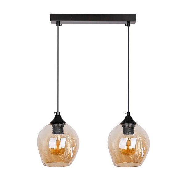Черна висяща лампа със стъклен абажур 14x48 cm Aspa - Candellux Lighting-image-2