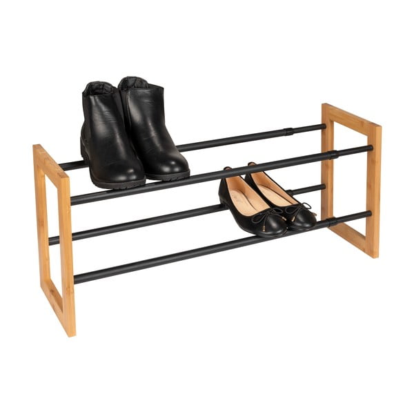 Метален телескопичен шкаф за обувки в черен и естествен цвят Ecori - Wenko-image-4